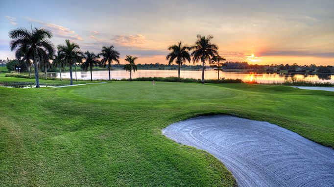 Public Course located in West Palm Beach; Florida; Designed by Roy Case; Completed in 1995; Seminole word for Quiet Waters. Thre nines; Eagle; Heron; Osprey.