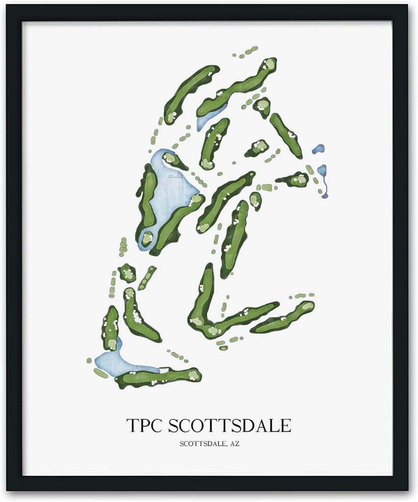 framed golf course map